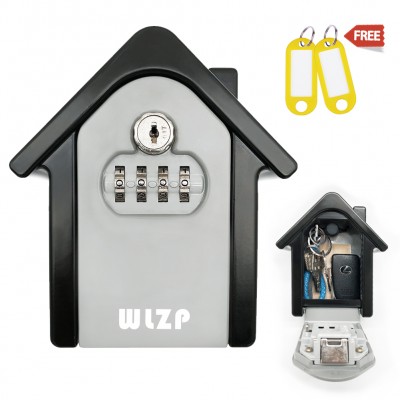 Key Lock Box Wall Mounted, Reset-table Code, Includes Keys to Prevent Password Forgetting, Suitable for Home, Factory, Company, Construction Site Key Storage, Gift - 2 Key Rings